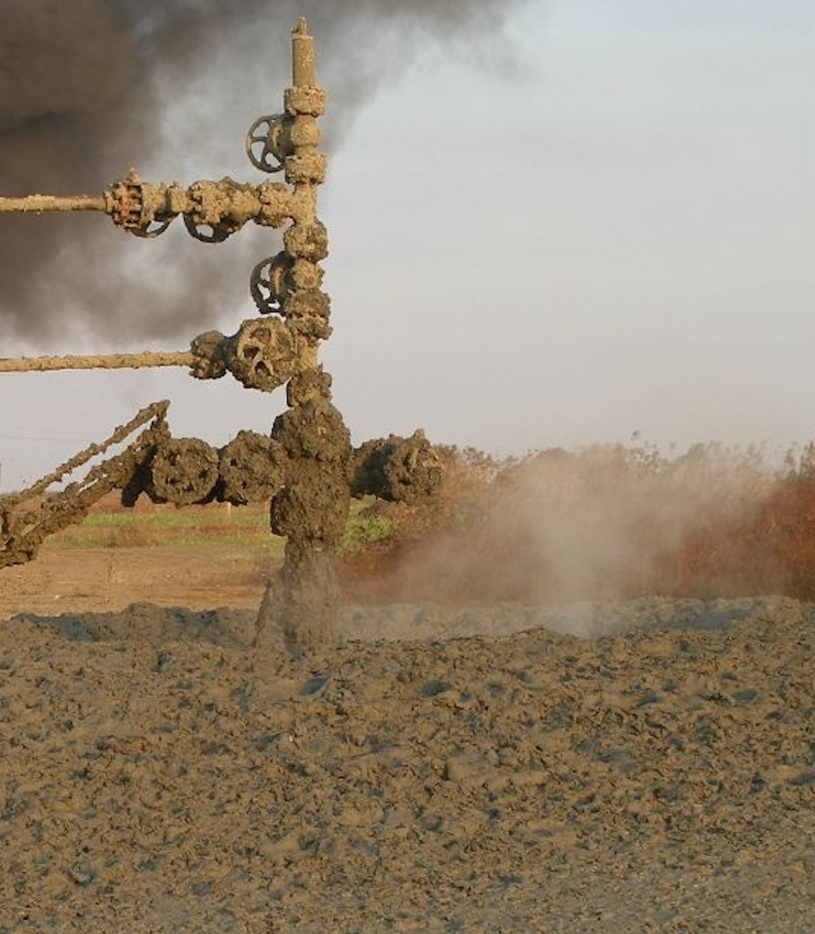 Uncontrolled gas venting around a wellhead
